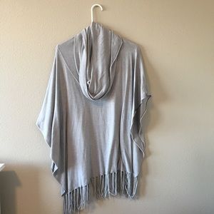 Love Stitch Cowl Neck Poncho